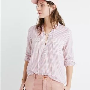 COPY - Madewell terrance lace up shirt in Vera st…